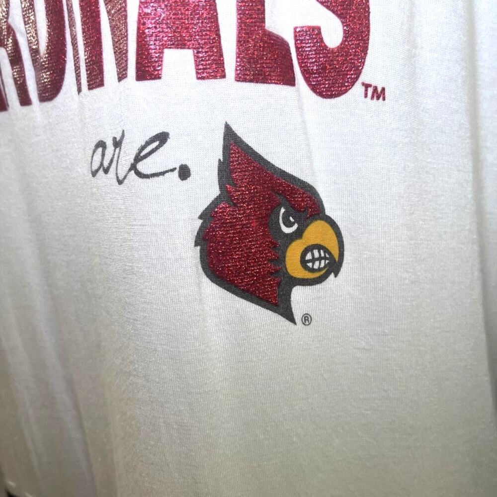 Gameday Couture 3/4 sleeve tunic top Louisville Cardinals off white women XL - Picture 2 of 11